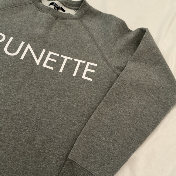 Brunette The Label Gray Crewneck Sweatshirt with White Logo - Picture 7 of 10